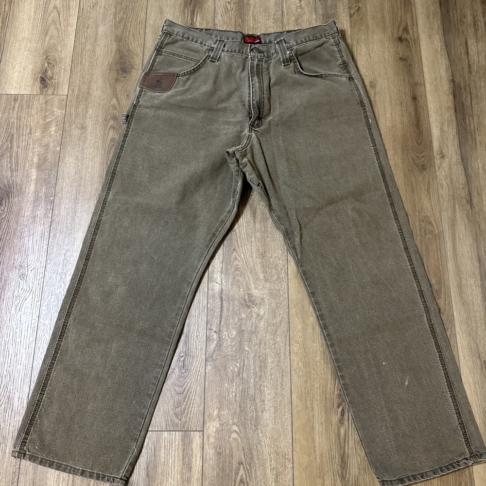 Riggs Workwear by Wrangler Men's 38x32‎ Cargo Pants Dark Brown Durable